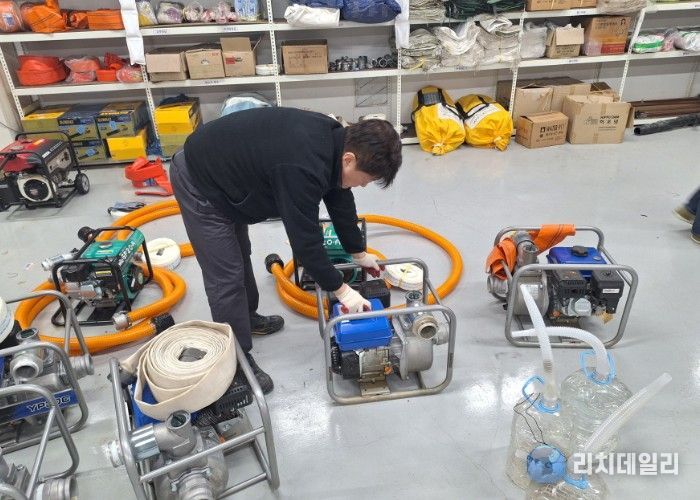 고양시 일산서구, 여름철 집중호우 대비 수방 자재 및 장비 점검 실시